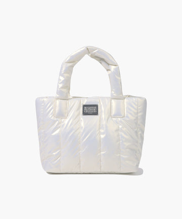 Marithé François Girbaud Classic Logo Matt Metallic Padding Bag Ivory