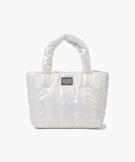 Marithé François Girbaud Classic Logo Matt Metallic Padding Bag Ivory