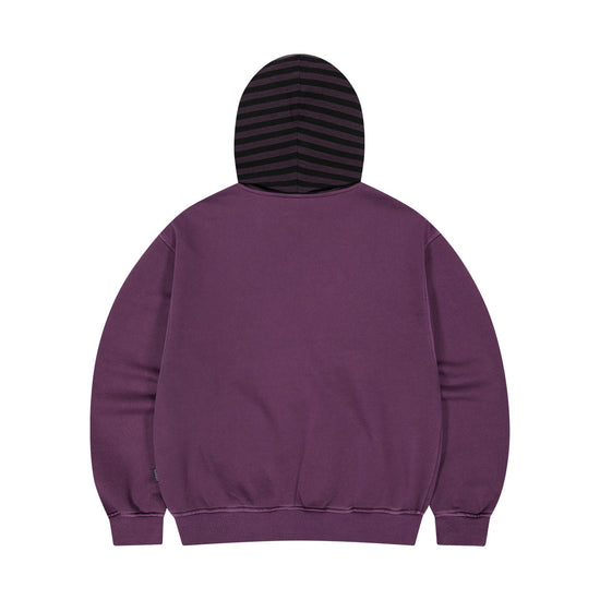 Mahagrid Pigment Stripe Mixed Zip Up Hoodie