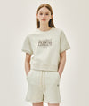 Marithé François Girbaud W VINTAGE CLASSIC LOGO HALF SWEATSHIRT melange gray