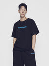 ADLV Chain Embossing Script Printing Short Sleeve T-Shirt