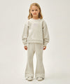 Marithé François Girbaud Kids Wide Boots Cut Crop Sweat Set-Up Oatmeal