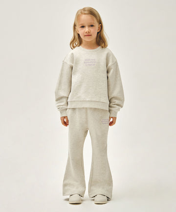 Marithé François Girbaud Kids Wide Boots Cut Crop Sweat Set-Up Oatmeal