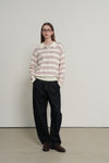 General Idea WOMAN Multi Stripe Loose Collar Knit