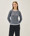 Marithé François Girbaud W RINGER STRIPE LONG SLEEVE TEE