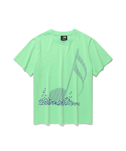 Nice Ghost Club X Jimmizo Music Note Tee in Yellow Green