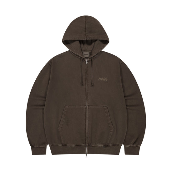 Mahagrid Slash Logo Pigment Zip Up Hoodie