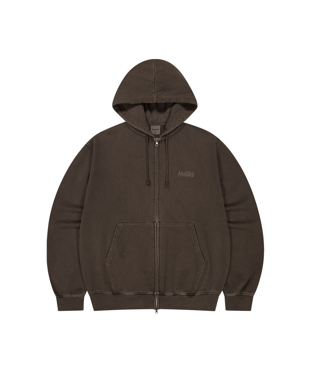 Mahagrid Slash Logo Pigment Zip Up Hoodie