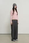General Idea WOMAN Airy Round Neck Pintuck T-Shirt