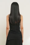 General Idea WOMAN Cap-Lined Backless Sleeveless Tank [BLACK]