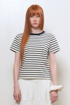 General Idea WOMAN Colour-Block Stripe Short Sleeve T-Shirt [WHITE]