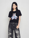 ADLV Woman Baby Face Monster Baby Short Sleeve T-Shirt