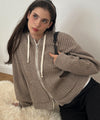 Bitter Cells Essential Ribbed Knit Hood Zip Up