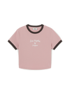 MLB Women's Sportive Cursive Ringer Crop T-shirts