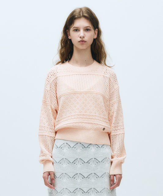 Marithé François Girbaud Women's Crochet Knit Pullover