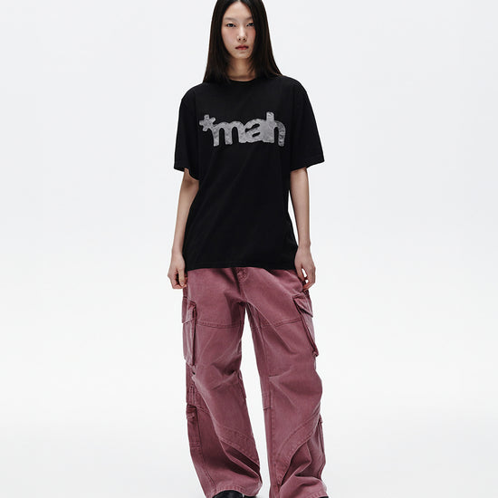 Mahagrid mah Cut Off Applique Tee [Black]