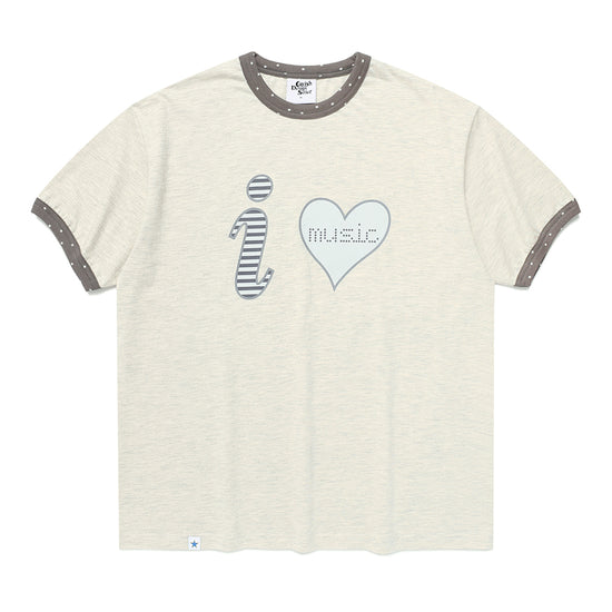 Cavish I LOVE MUSIC RINGER SHORT SLEEVE TEE