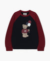 Marithé François Girbaud Kids Balloon Doodle Bear Raglan Sweatshirt Burgundy
