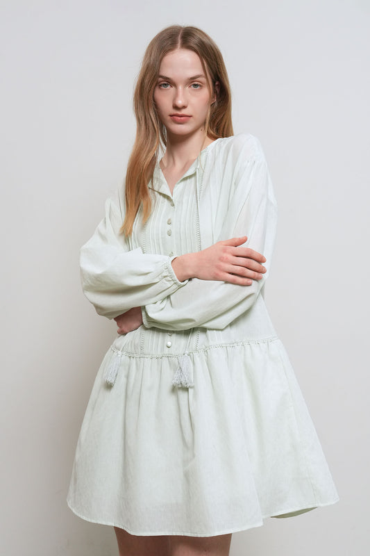 General Idea WOMAN Pintuck Low-Rise Dress