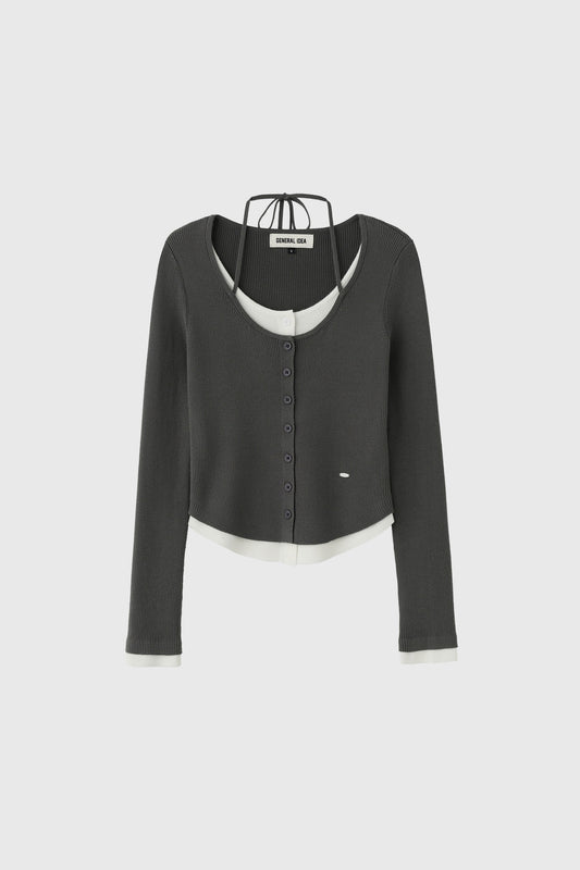 General Idea WOMAN Strap Layered Cardigan