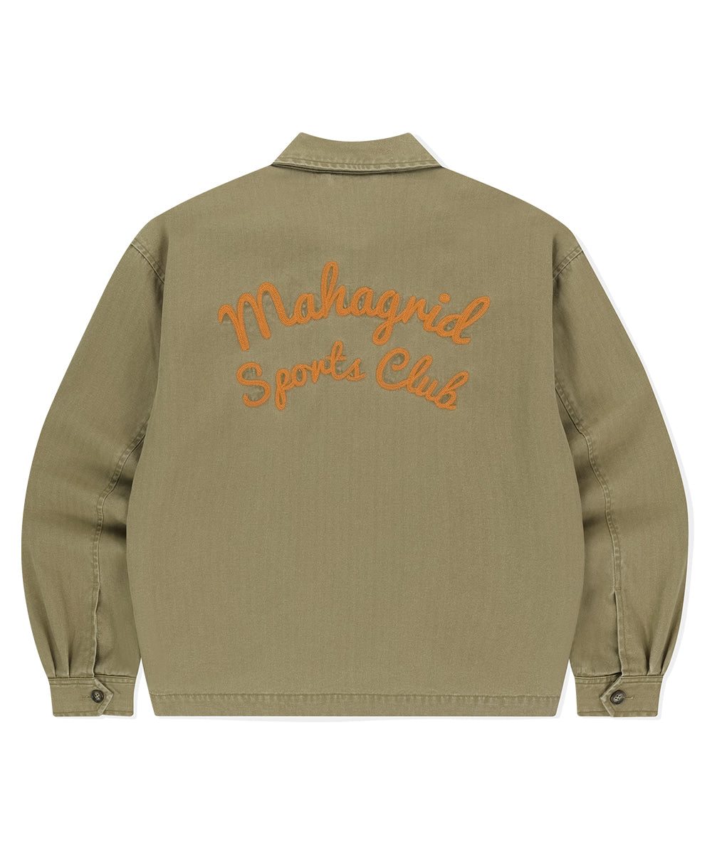 Mahagrid Washed Drizzler Blouson Jacket