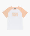 Marithé François Girbaud Kids Classic Logo Raglan Oversized Tee Coral Pink