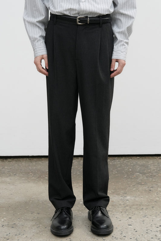 General Idea MAN Two-Pleat Suit Trousers [CHARCOAL STRIPE]