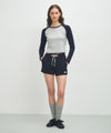 Marithé François Girbaud W BASIC CROP LONG SLEEVE heather gray