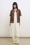 General Idea WOMAN Temperature Cut Cool Semi Wide Knit Pants [IVORY]