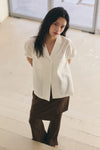 General Idea WOMAN Seersucker Collar Half Shirt
