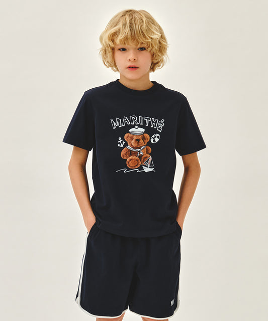 Marithé François Girbaud Kids Marine Bear Regenerated Tee