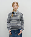 Marithé François Girbaud Regular Logo Stripe Polo Knit