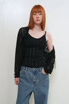 General Idea WOMAN Punching Ruffle Sleeveless Cardigan Set