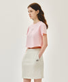 Marithé François Girbaud W SILVER LETTERING CROP TEE
