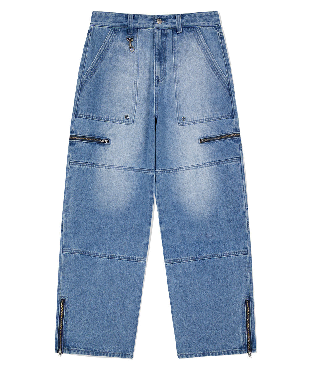 Mahagrid Fatigue Zip Denim Pant