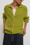 General Idea UNISEX Waffle Bouclé Collar Cardigan