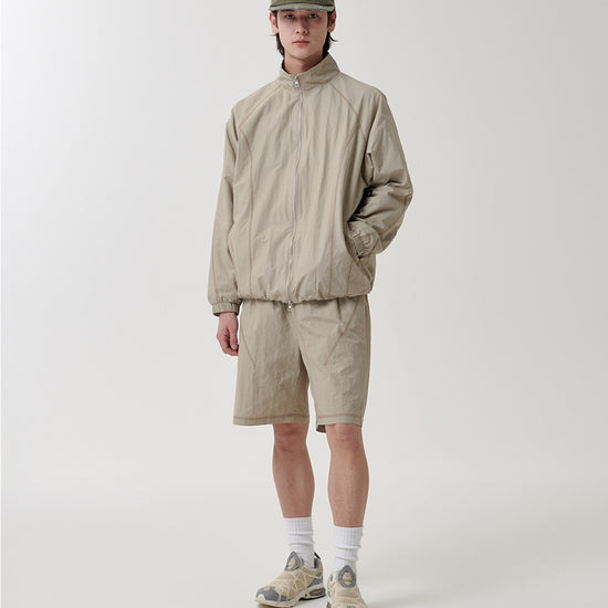 Mahagrid Cover Stitch Nylon Track Short