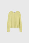 General Idea WOMAN Airy Crew Neck Pin Tuck T-Shirt [LIGHT GREY]