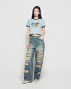 ADLV Woman AC Bear Crop Ringer T-Shirt