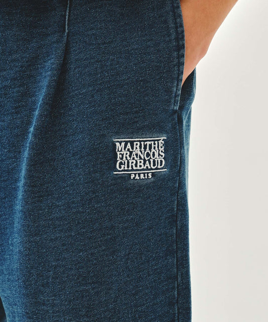 Marithé François Girbaud Kids Classic Logo Bermuda One Tuck Sweat Shorts Blue