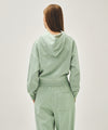 Marithé François Girbaud W SHADOW CLASSIC LOGO DYEING CROP HOODIE mint