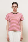 General Idea WOMAN Colorblock Stripe Short Sleeve T-Shirt [PINK]