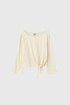 General Idea WOMAN Tie-Up Loose Fit Boat Neck T-Shirt