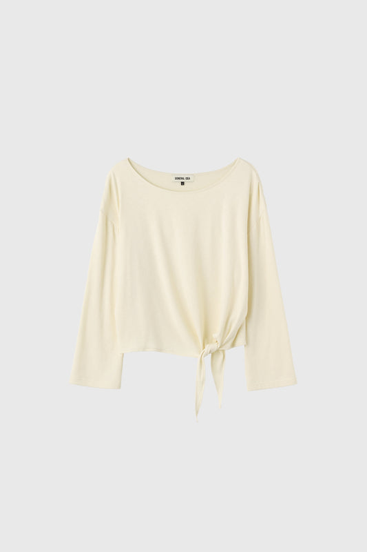 General Idea WOMAN Tie-Up Loose Fit Boat Neck T-Shirt