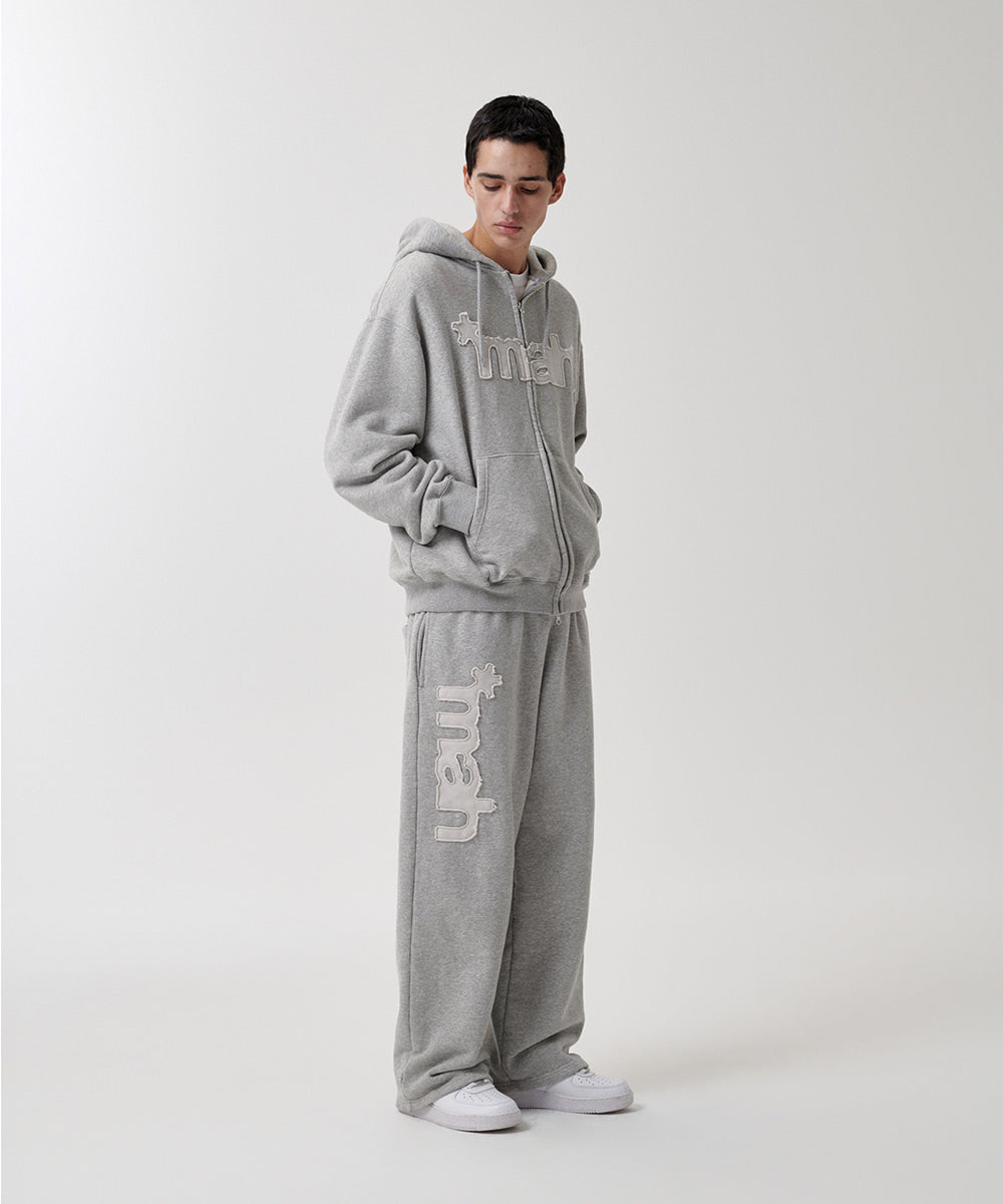 Mahagrid mah CUT OFF APPLIQUE SWEATPANT
