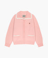 Marithé François Girbaud Kids Wide Lace Collar Cardigan Pink