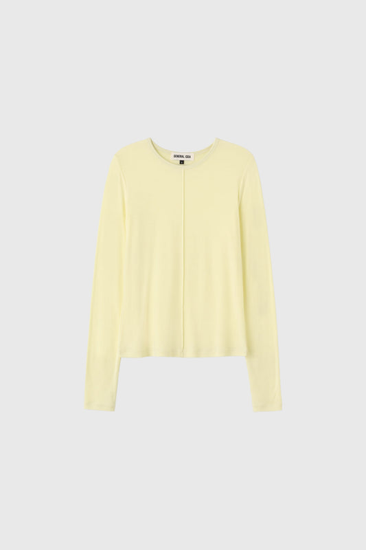 General Idea WOMAN Airy Round Neck Pintuck T-Shirt