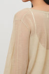 General Idea WOMAN Deep V-Neck Sheer Knit Pullover [SAND]