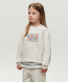 Marithé François Girbaud Kids Doodle Classic Logo Sweatshirt in Brushed Dark Green