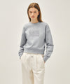 Marithé François Girbaud W CLASSIC LOGO CROP SWEATSHIRT heather gray